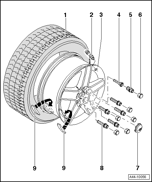 Audi Alloy Wheels Exploded View Components
