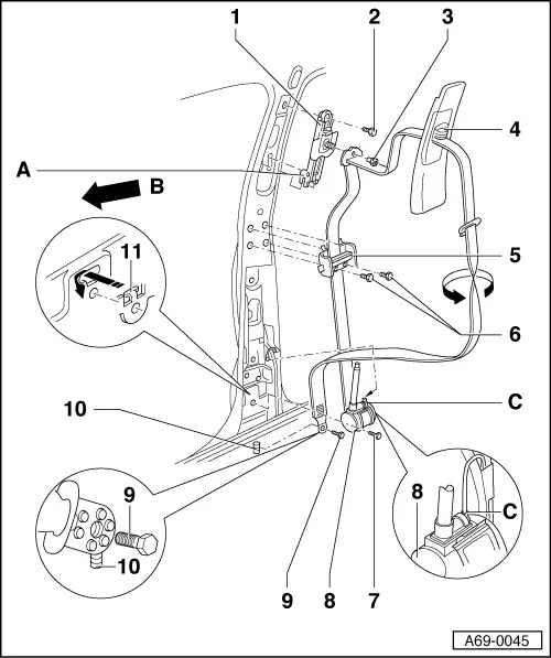Audi Manuals > A4 Mk1 > Body > General Body Assembly, Interior (Repair groups 68, 69