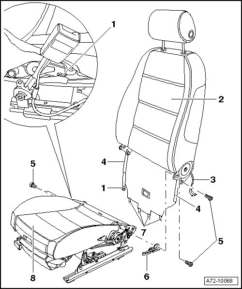 Как снять сиденье туарег 1 Audi Workshop Service and Repair Manuals A4 Mk2 Body General body repairs, inter