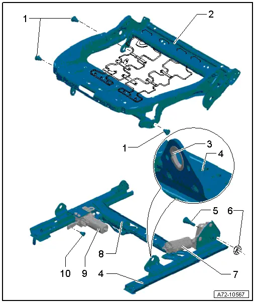 Audi Manuals > A4 Mk2 > Body > General body repairs, interior > Seat frames > Recaro