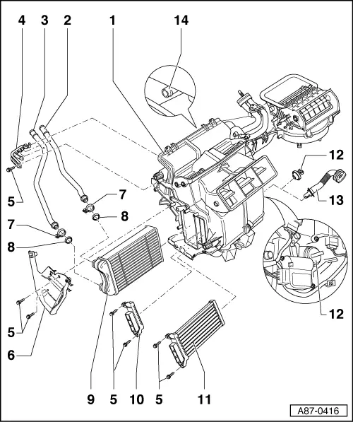 Audi Manuals > A4 Mk2 > Heating, ventilation, air conditioning