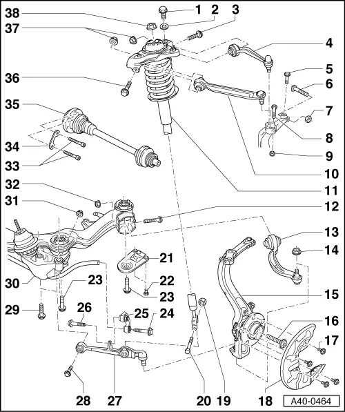 Audi Service and Repair Manuals > A4 Mk2 > Running gear, front