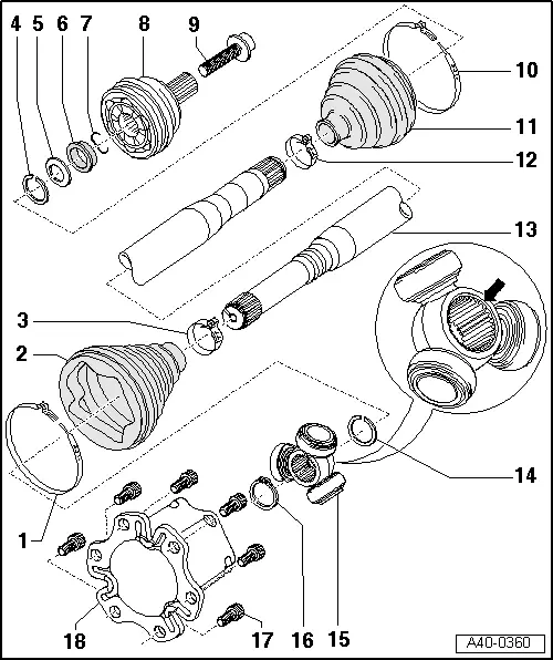 Audi Manuals > A4 Mk2 > Running gear, frontwheel drive and