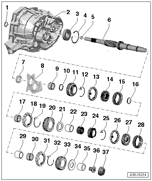 Audi Manuals > A4 Mk3 > Power transmission > Servicing 6speed