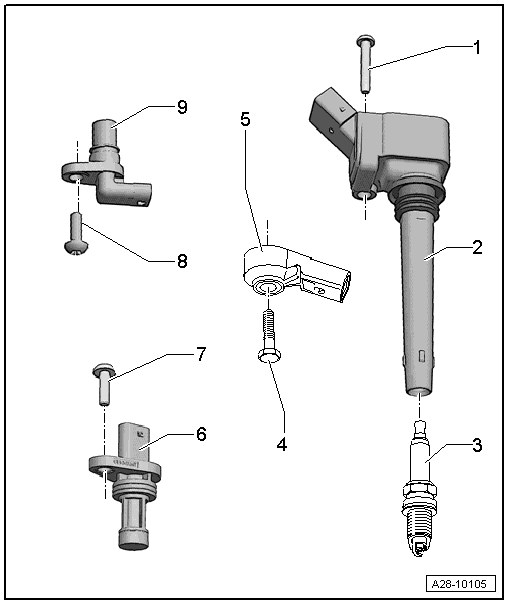 Audi A4 Direct Injection and Ignition System Exploded View