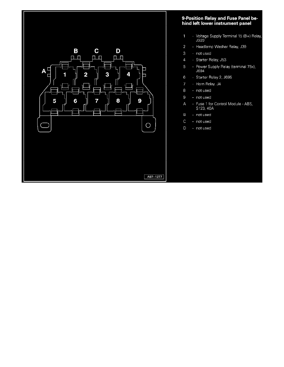 Audi Service and Repair Manuals > A6 Quattro Sedan V63.2L (BKH) (2005) > Relays and