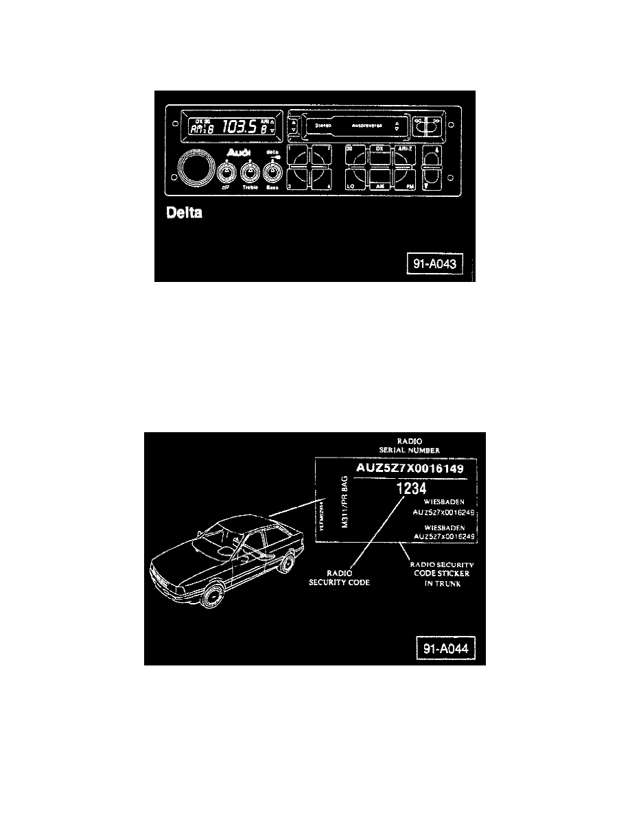 Accessories and Optional Equipment > Radio, Stereo, and Compact Disc >  Radio/Stereo > Component Information > Service and Repair > Audi Delta  Radio > ...