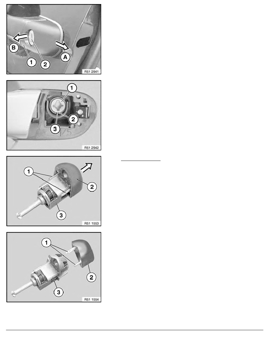 Bmw Work Manuals 3 Series E46 316i N46 Sal 2 Repair 2 Repair Instructions 51 Equipment Sal 21 Front Door Locks Handles Fittings 6 Ra Removing And Installing Replacing Complete Lock Cylinder In