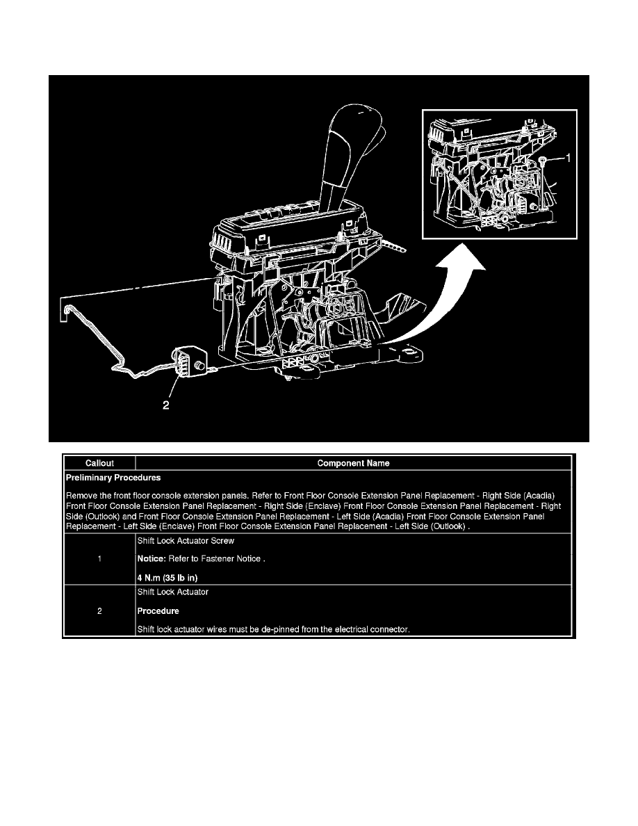 Buick Workshop Manuals Enclave Fwd V6 3 6l 2008 Transmission And Drivetrain Automatic Transmission Transaxle Actuators And Solenoids A T Shift Interlock Solenoid Component Information Service And Repair
