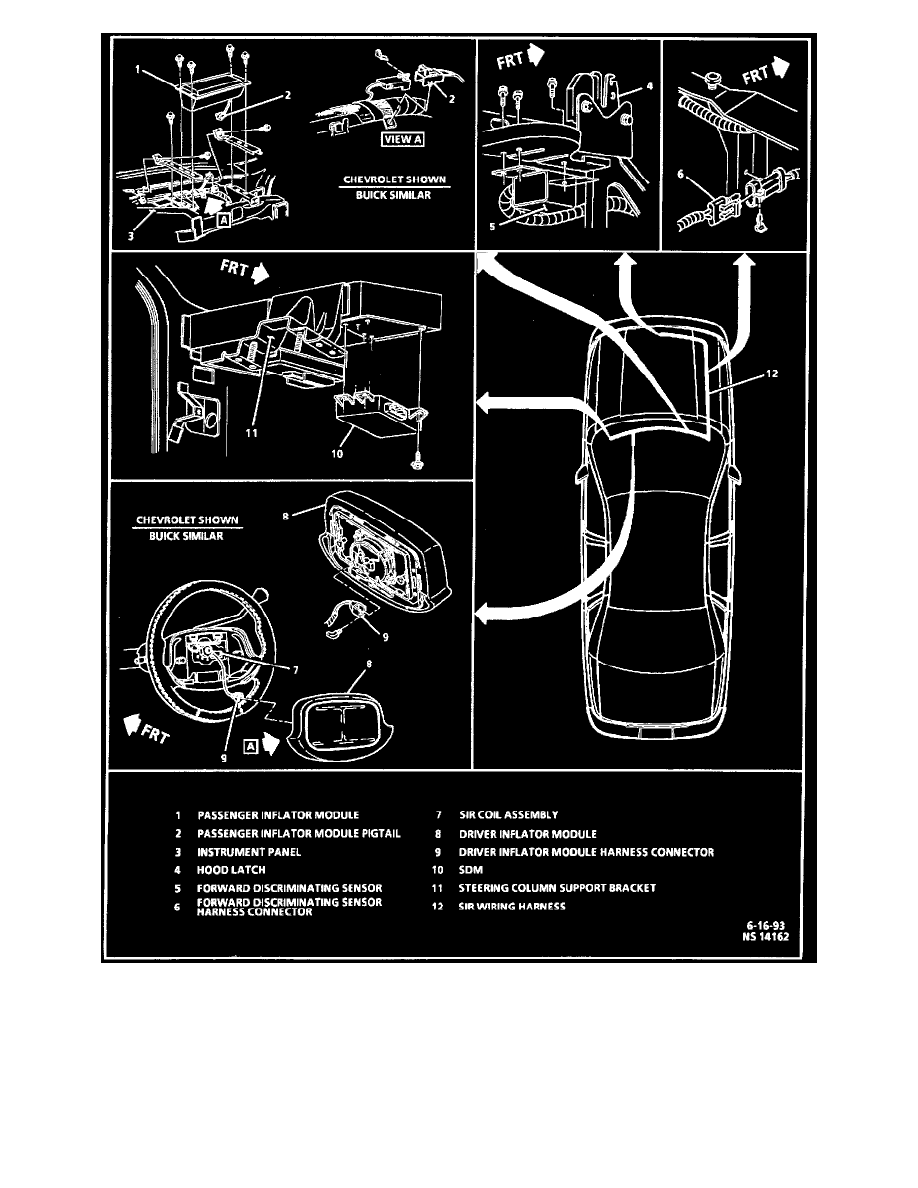 Buick Workshop Manuals > Roadmaster V8-350 5.7L (1994) > Restraint ...