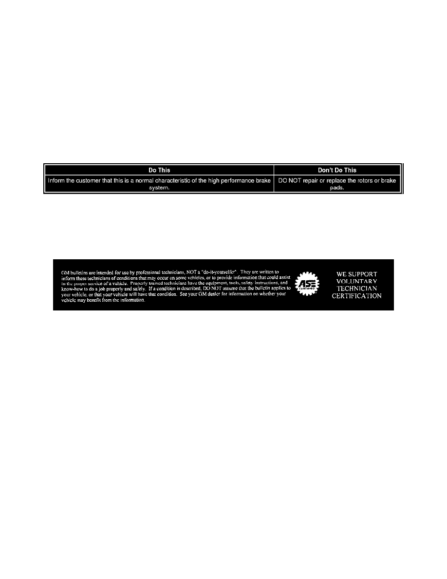 Brakes and Traction Control > Disc Brake System > Brake Pad > Component  Information > Technical Chevrolet Workshop Manuals > ...