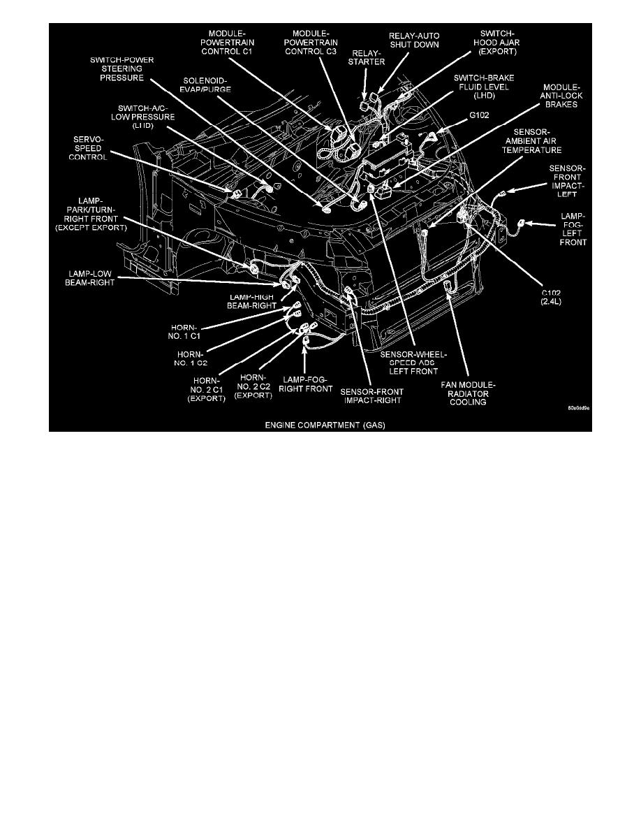 Restraint Systems > Sensors and Switches - Restraint Systems > Impact Sensor > Component Information > Diagrams > Sensor-Front Impact-Left > Page 8094