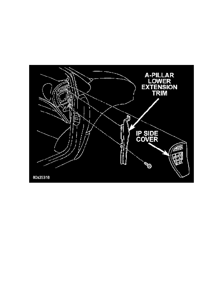 Body and Frame > Interior Moulding / Trim > Trim Panel > Component Information > Service and Repair > A-Pillar Lower Extension