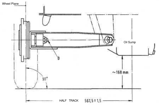 Position of rear suspension and of vehicle for rear wheel toe-in inspection and adjustment