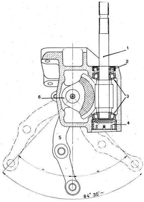 Section of steering box, through worm screw