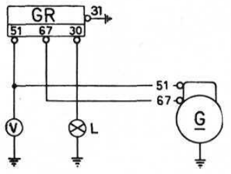 Wiring diagram for checking the cutout closing voltage