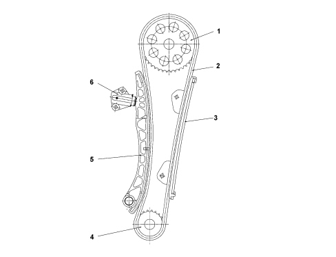 CAMSHAFT (1) IN CAMSHAFT HOUSINGS (2)
