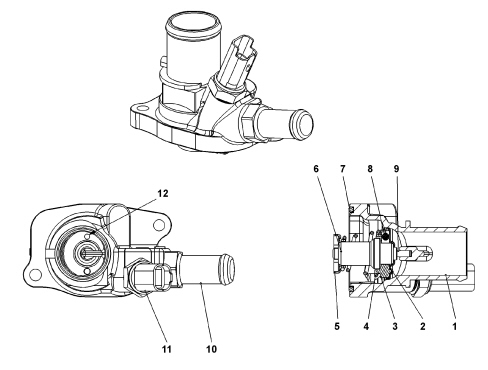 WATER PUMP AND THERMOSTAT