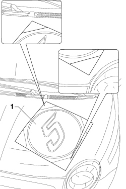 ADHESIVE STRIPE ON BONNET LID - R.R.