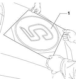 ADHESIVE STRIPE ON BONNET LID - R.R.