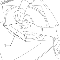 ADHESIVE STRIPE ON BONNET LID - R.R.