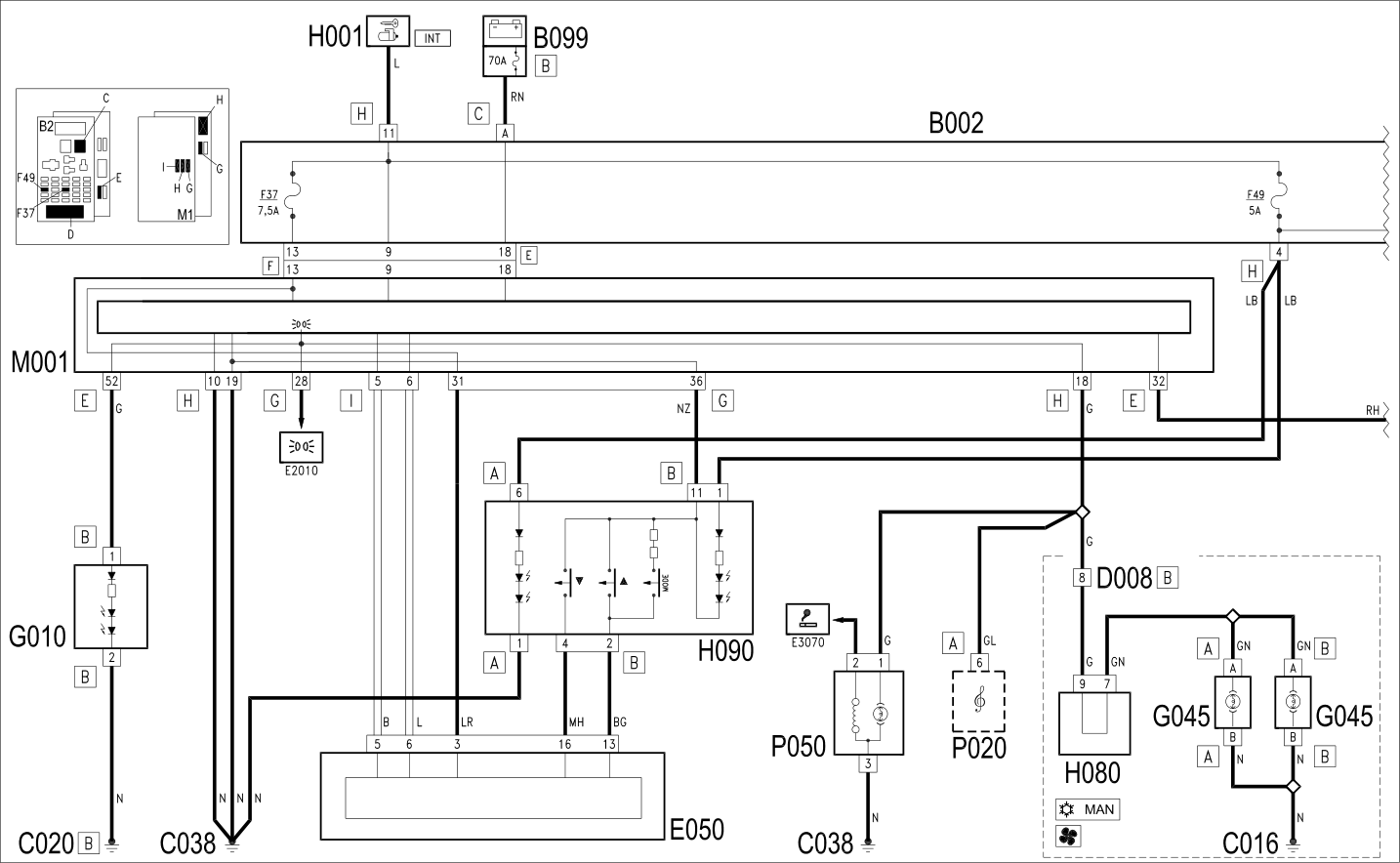 CONTROLS LIGHTING - WIRING DIAGRAM