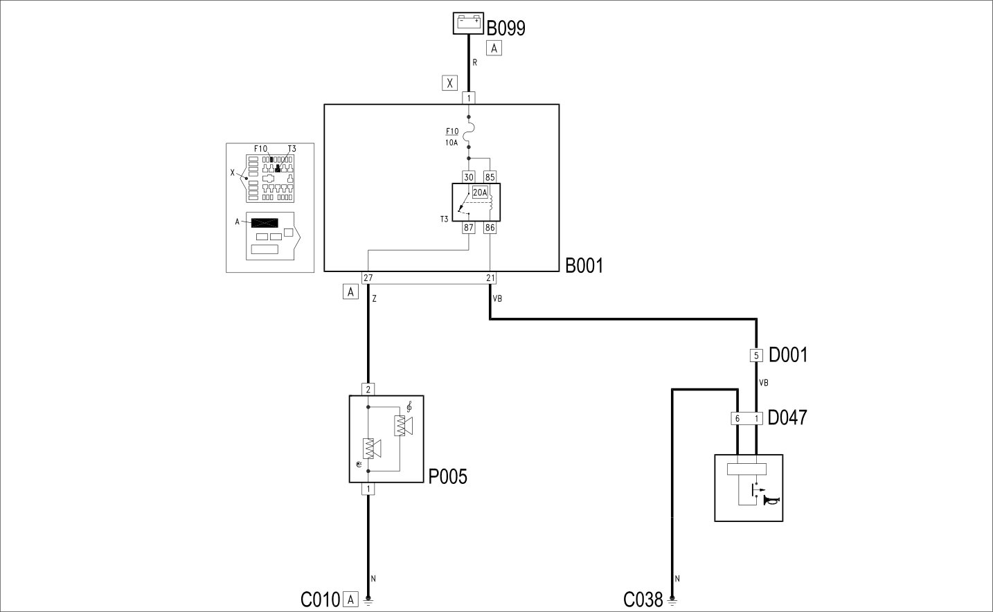 HORNS - WIRING DIAGRAM