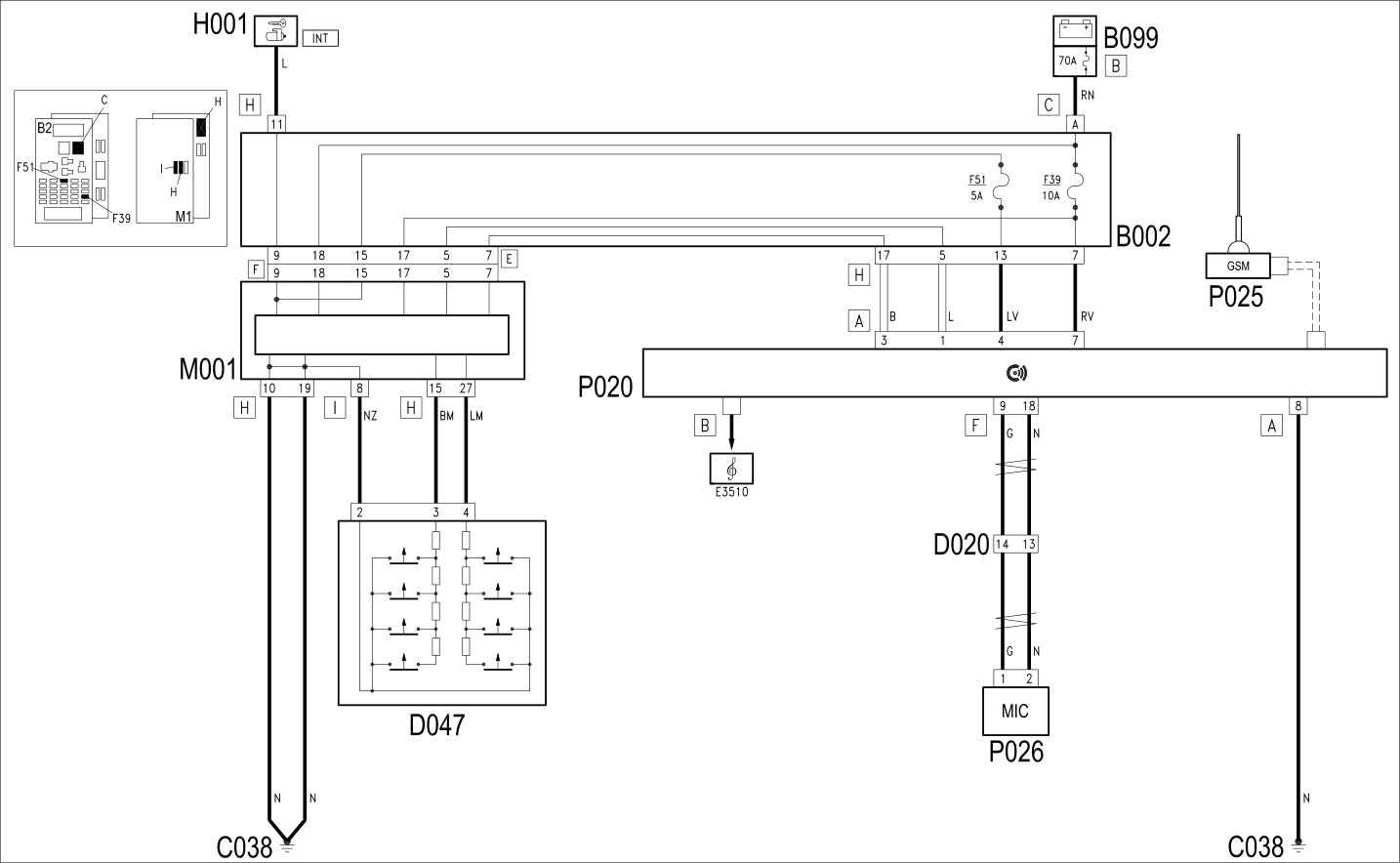 INTEGRATED RADIOPHONE - WIRING DIAGRAM
