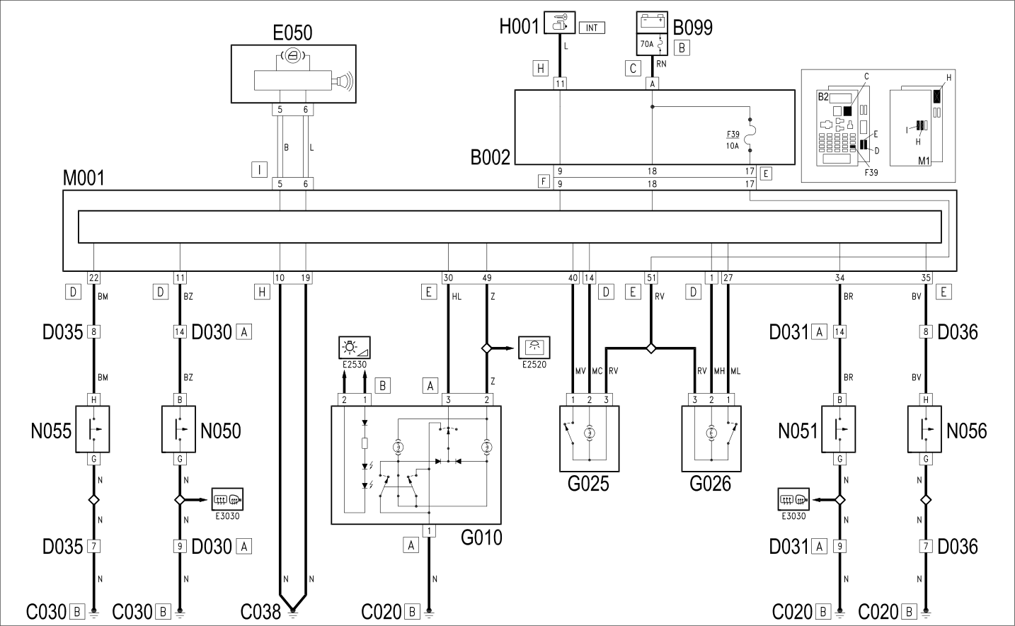 COURTESY LIGHTS - WIRING DIAGRAM