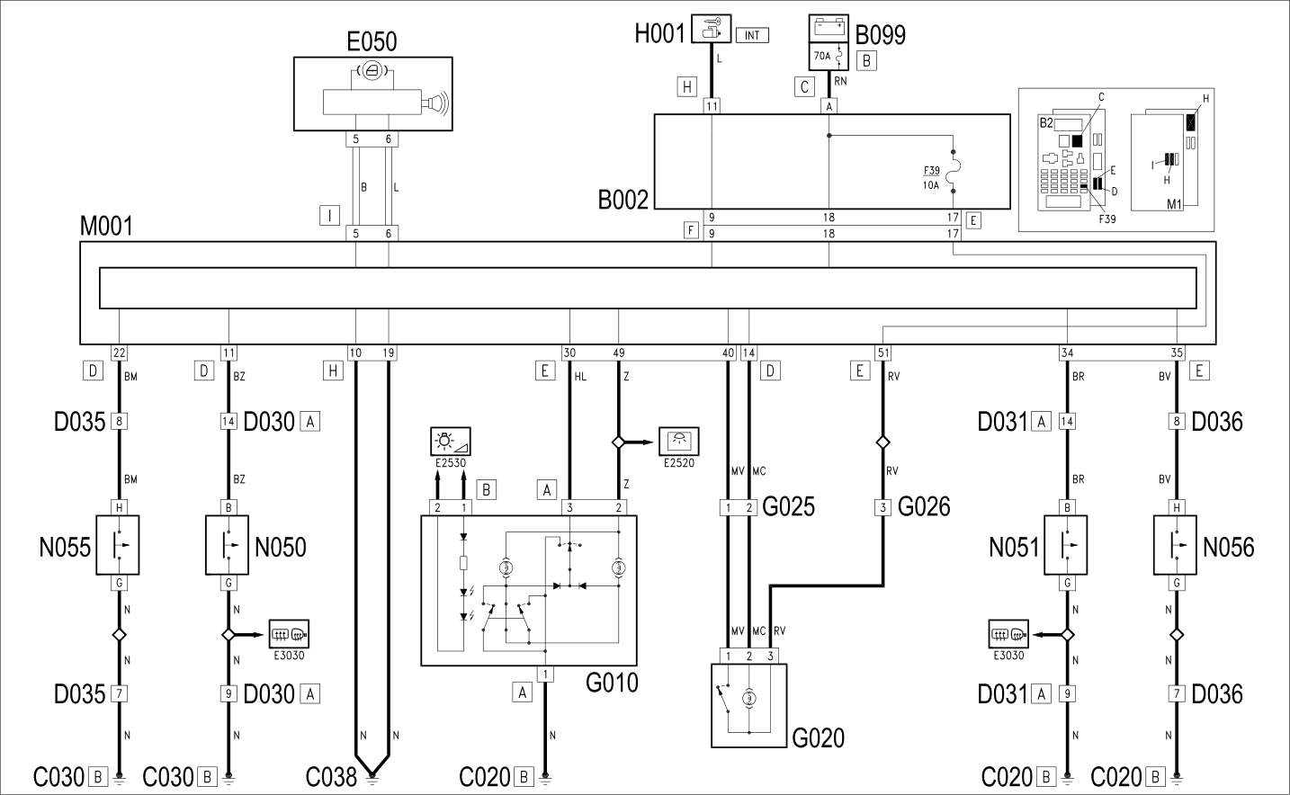 COURTESY LIGHTS - WIRING DIAGRAM