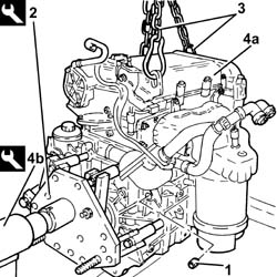 ENGINE - POSITION ON STAND AND REMOVE