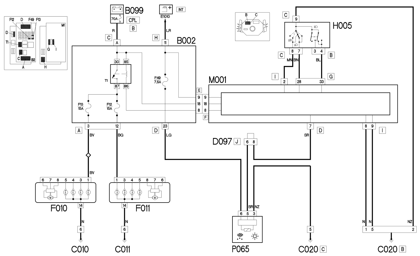 DIPPED HEADLIGHTS - WIRING DIAGRAM