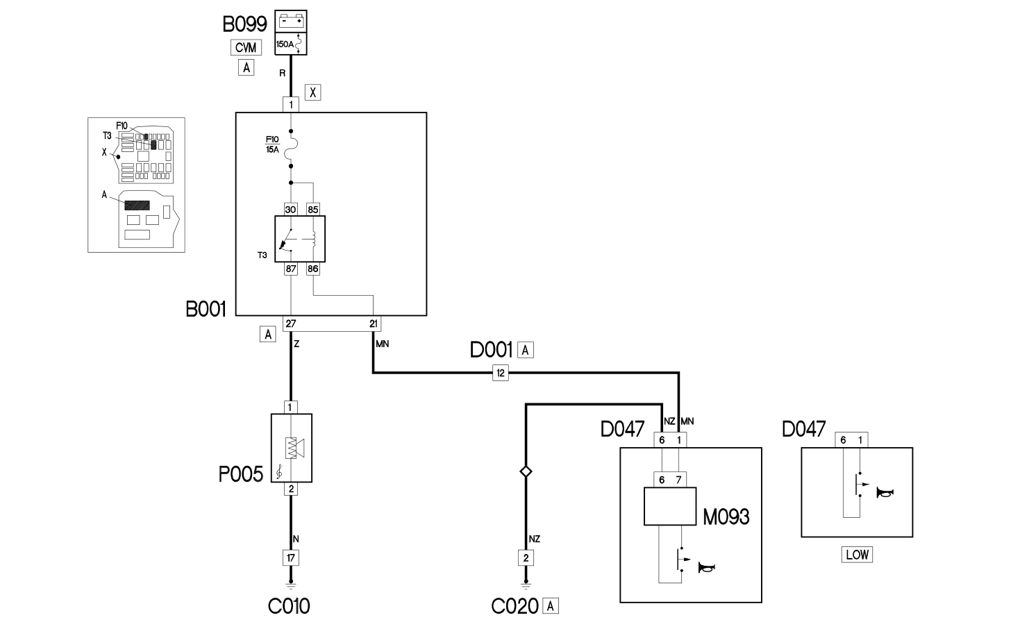 HORNS- WIRING DIAGRAM