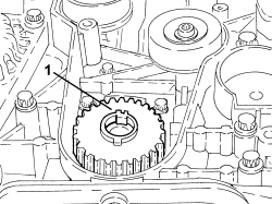 TOOTHED DRIVE PULLEY - R + R WITH TIMING BELT REMOVED
