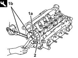 CAMSHAFT IN CYLINDER HEAD - R.R. WITH HEAD REMOVED
