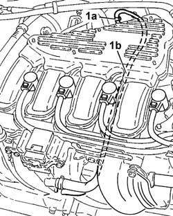 Idling engine oil vapour inlet line - r r
