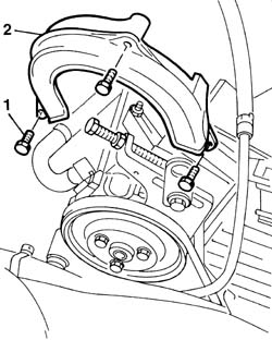 Power steering pump drive guard -arrange