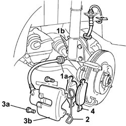 Front brake pads - replace with wheels removed