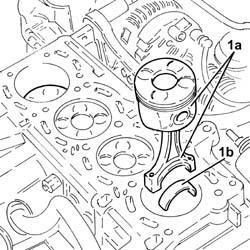 Connecting rod and piston set - r r