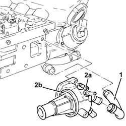 Thermostat unit - r + r with cylinder head removed
