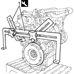 Engine - position on stand and remove