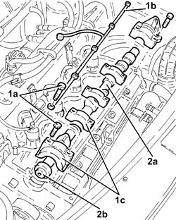 Overhead camshaft - r r on vehicle