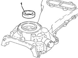 Engine oil pump, removed - check at bench