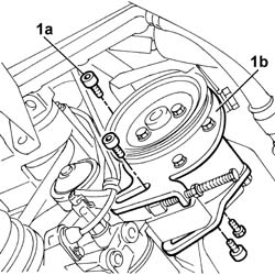 Power steering pump r r with interfering parts removed