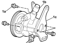 Power steering pump r r with interfering parts removed