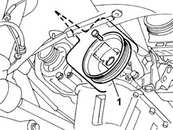 Power steering pump r r with interfering parts removed