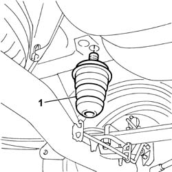 Rear suspension end buffer - replace