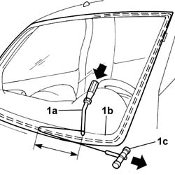 Windscreen glass r r including cleaning of housing