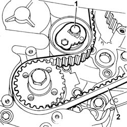 TOOTHED TIMING BELT - R R WITH ENGINE REMOVED