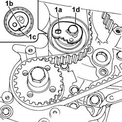 TOOTHED TIMING BELT - R R WITH ENGINE REMOVED
